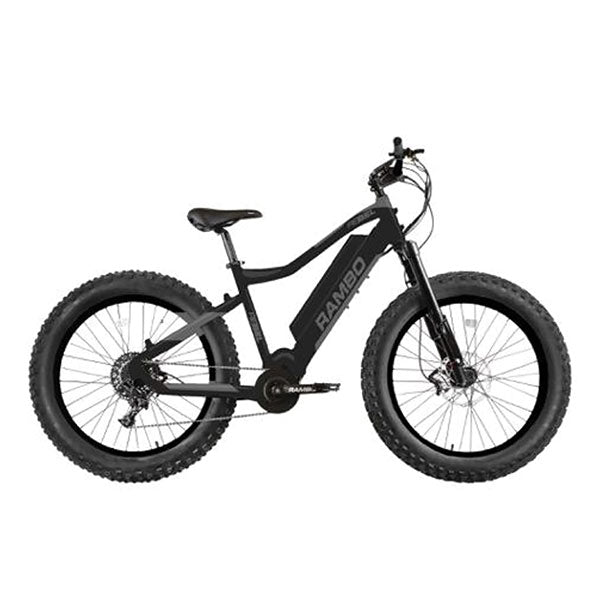 Rambo Rebel Full Frame Electric Bike Matte Black Grey