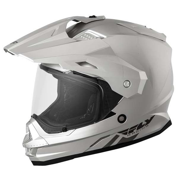 fly trekker dual sport motorcycle helmet FLY RACING TREKKER 15 DUAL SPORT HELMET XS SILVER SINGLE LENS Item #:
