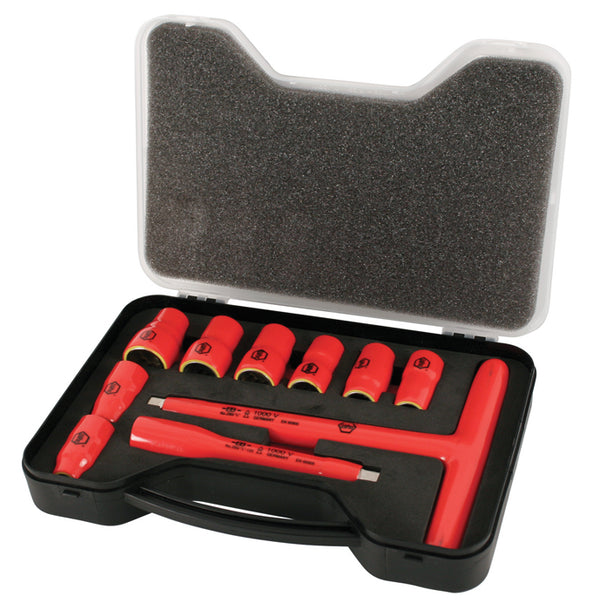 WIHA TOOLS 10 Piece Insulated Thandle Socket Set 3/8" Drive - Sae - WIH-31496 | GarageAndFab.com