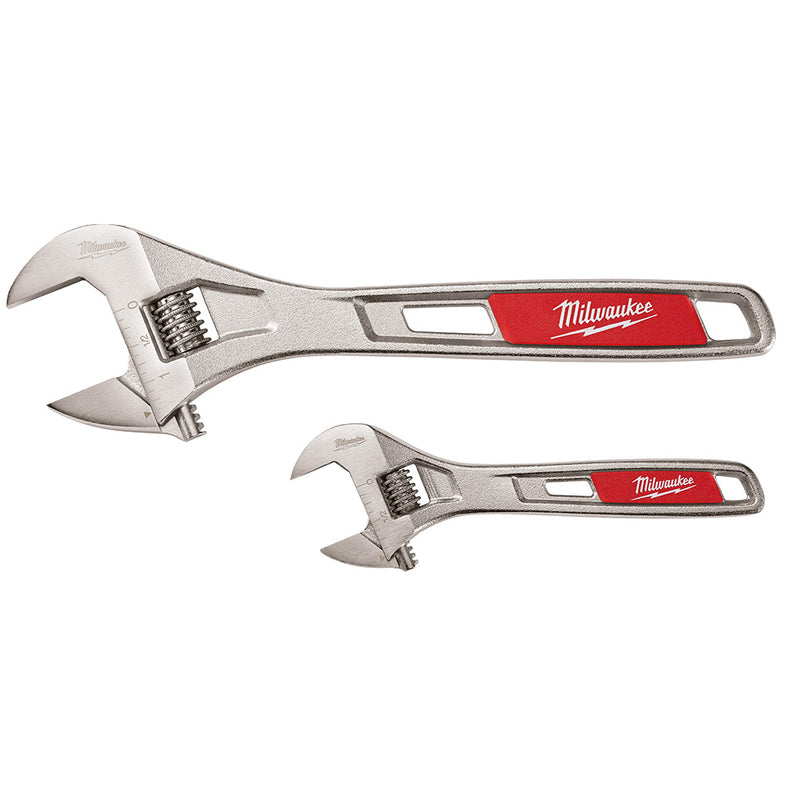 Milwaukee 2Pk 10" And 6" Adjustable Wrench - 48-22-7400 - MLW-48-22-7400 | GarageAndFab.com