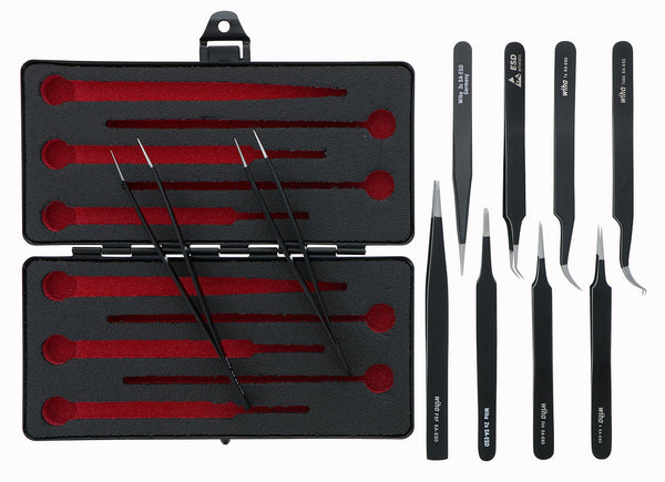 WIHA TOOLS 10 Piece Esd Safe Tweezers Set - WIH-44593 | GarageAndFab.com
