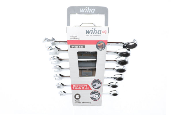WIHA TOOLS 7 Piece Combination Ratchet Wrench Set - Metricric - WIH-30390 | GarageAndFab.com