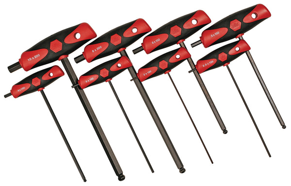 WIHA TOOLS 8 Piece Soft Grip Hex T-Handle Set - Metricric - 33496 - WIH-33496 | GarageAndFab.com