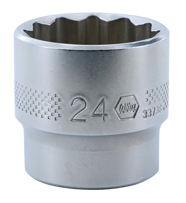 WIHA TOOLS 12 Point - 3/8 Inch Drive Socket - 24.0Mm - WIH-33738 | GarageAndFab.com