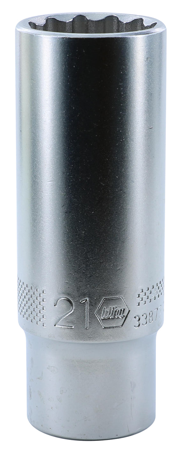 WIHA TOOLS 12 Point - 1/2" Drive Deep Socket 21.0Mm - WIH-33877 | GarageAndFab.com
