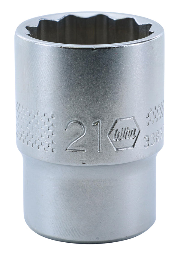 WIHA TOOLS 12 Point - 1/2" Drive Socket 21.0Mm - WIH-33837 | GarageAndFab.com