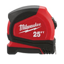 Milwaukee 25Ft Compact Tape Measure - Buy-One/Get-One Bonus Pack Of Two - MLW-48-22-6625G | GarageAndFab.com