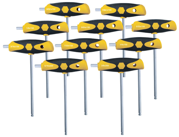 WIHA TOOLS 10 Piece Soft Grip Dual Drive T-Handle Set - Inch - WIH-54097 | GarageAndFab.com