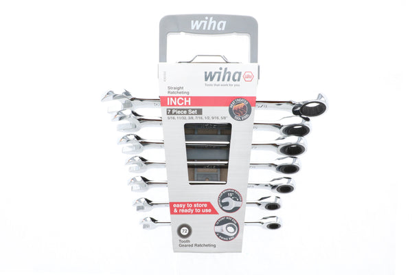 WIHA TOOLS 7 Piece Combination Ratchet Wrench Set - Sae - WIH-30393 | GarageAndFab.com