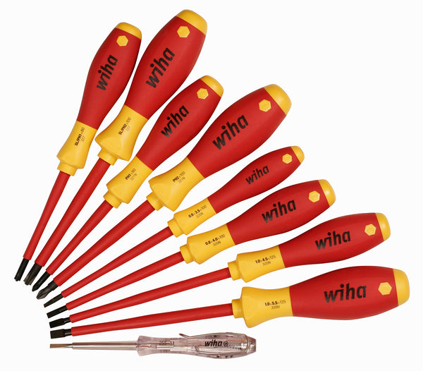 WIHA TOOLS 9 Piece Insulated Softfinish Screwdriver And Voltage Detector Set - WIH-32089 | GarageAndFab.com