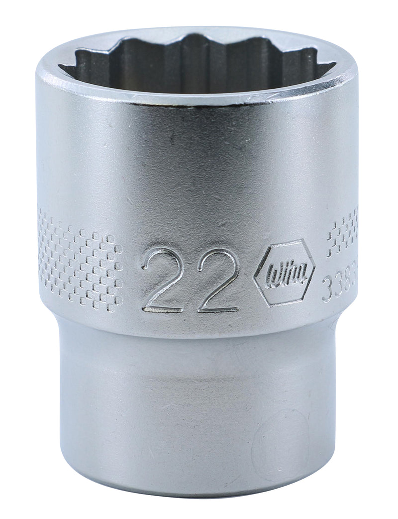 WIHA TOOLS 12 Point - 1/2" Drive Socket 22.0Mm - WIH-33838 | GarageAndFab.com