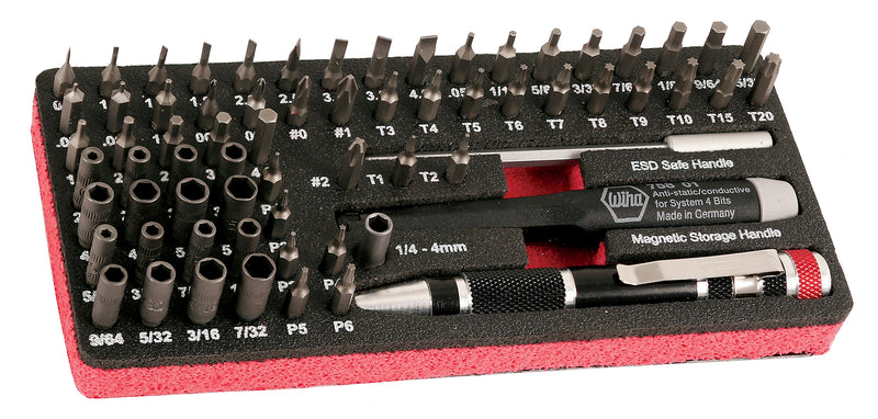 WIHA TOOLS 68 Piece System 4 Esd Safe Master Technician'S Ratchet And Microbits Set - WIH-75968 | GarageAndFab.com