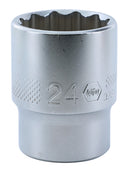 WIHA TOOLS 12 Point - 1/2" Drive Socket 24.0Mm - WIH-33840 | GarageAndFab.com