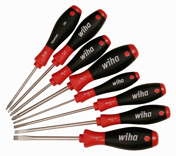 WIHA TOOLS 8 Piece Softfinish Slotted And Phillips And Square Screwdriver Set - WIH-30289 | GarageAndFab.com