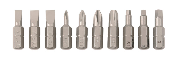 WIHA TOOLS 10 Piece Bit Set - Slotted - Phillips - Square - WIH-72593 | GarageAndFab.com
