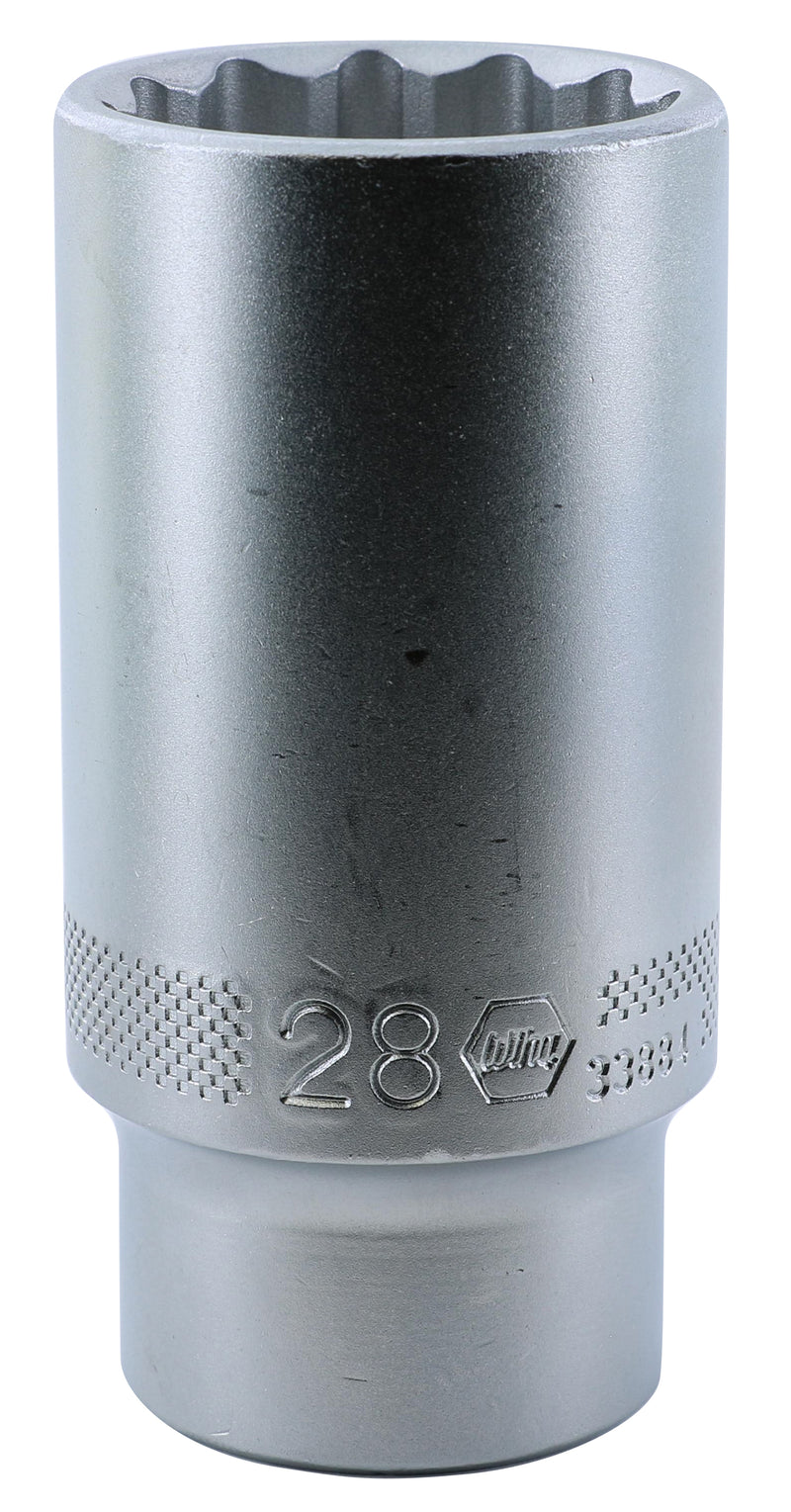 WIHA TOOLS 12 Point - 1/2" Drive Deep Socket 28.0Mm - WIH-33884 | GarageAndFab.com