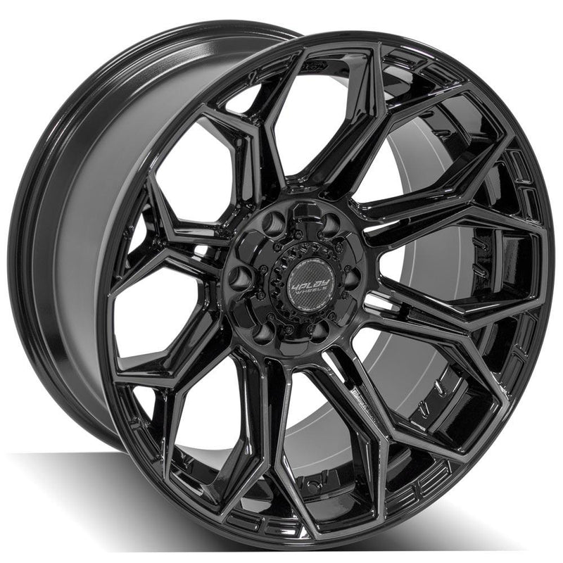 4P83 20x10 6x135mm & 6x5.5" Gloss Black w/ Brushed Face & Tinted Clear