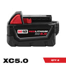 Milwaukee Electric M18 Redlithium Xc5.0 Extension Ended Capacity Batteries, 2-Pack - MLW-48-11-1852 | GarageAndFab.com
