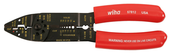 WIHA TOOLS Classic Grip Upfront Cutters/Crimpacter/Strippers 8.5" - WIH-57812 | GarageAndFab.com