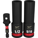 Milwaukee 3Pc 1/2" Dr Impact Deep Socketset - MLW-49-66-4485 | MFVCanada.com