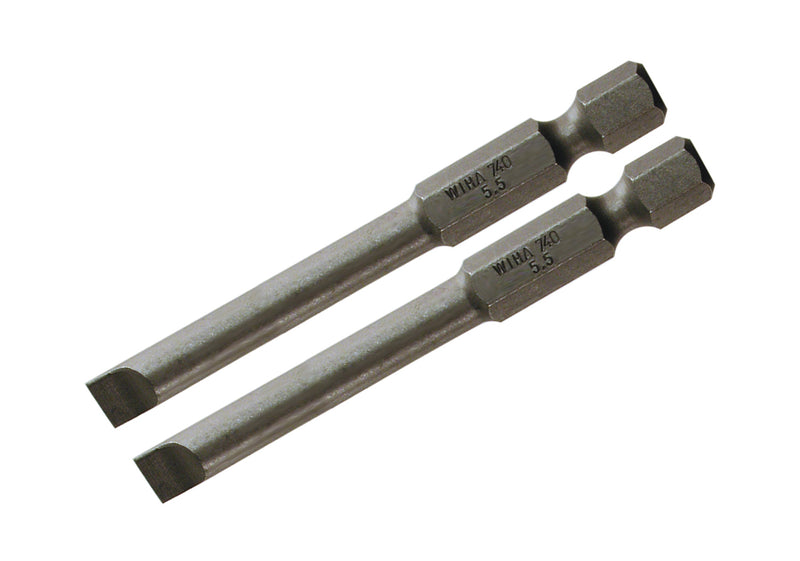 WIHA TOOLS Slotted Power Bit 5.5 X 70Mm - 2 Pack - WIH-73909 | GarageAndFab.com