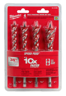 Milwaukee Electric 4Pc Speedfeed Wood Bit Set - MLW-48-13-0400 | MFVCanada.com