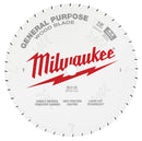 Milwaukee 12" 44T Gen Purp Saw Blade - MLW-48-40-1220 | MFVCanada.com