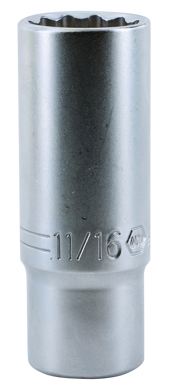 WIHA TOOLS 12 Point - 3/8" Drive Deep Socket 11/16" - WIH-33746 | GarageAndFab.com