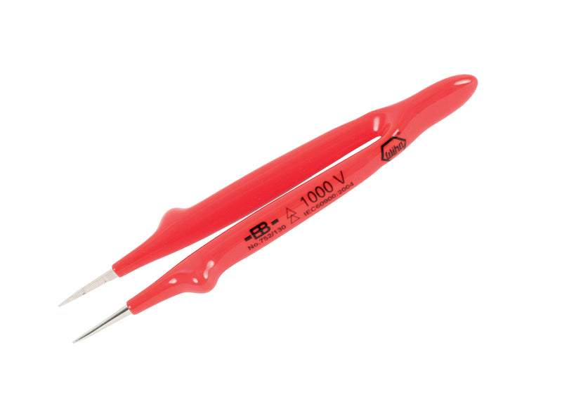 WIHA TOOLS Insulated Tweezers Straight Fine 5" - WIH-75205 | GarageAndFab.com