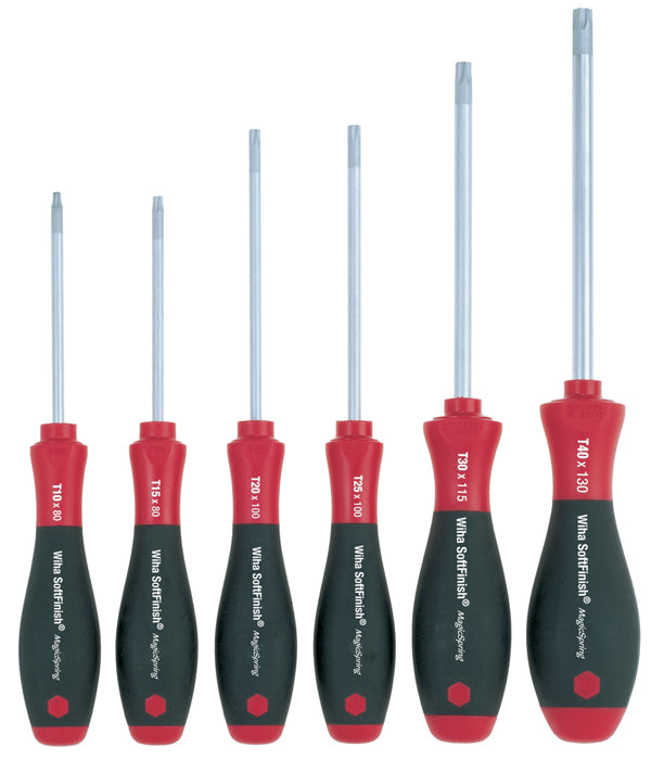 WIHA TOOLS 6 Piece Softfinish Magicspring Torx Screwdriver Set - WIH-36290 | GarageAndFab.com