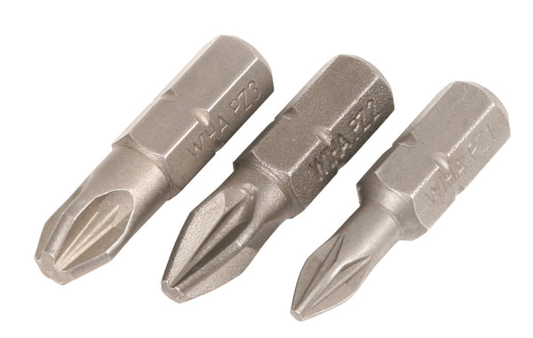 WIHA TOOLS Pozidriv Insert Bit #1 - 3 X 25Mm - 3 Pack - WIH-71254 | GarageAndFab.com