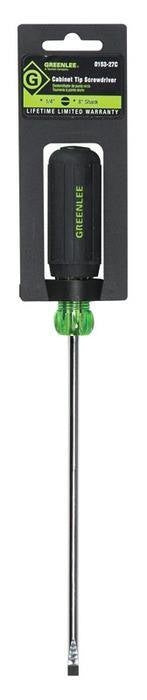 Greenlee Screwdriver, Flat-Cab 1/4X8" -GRE-0153-27C | GarageAndFab.com