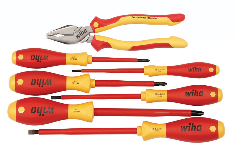 WIHA TOOLS 7 Piece Insulated Lineman"S Pliers And Screwdriver Set - WIH-32858 | GarageAndFab.com