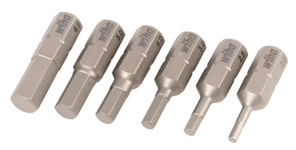 WIHA TOOLS 6 Piece Hex Insert Bit Set - Metricric - WIH-71397 | GarageAndFab.com