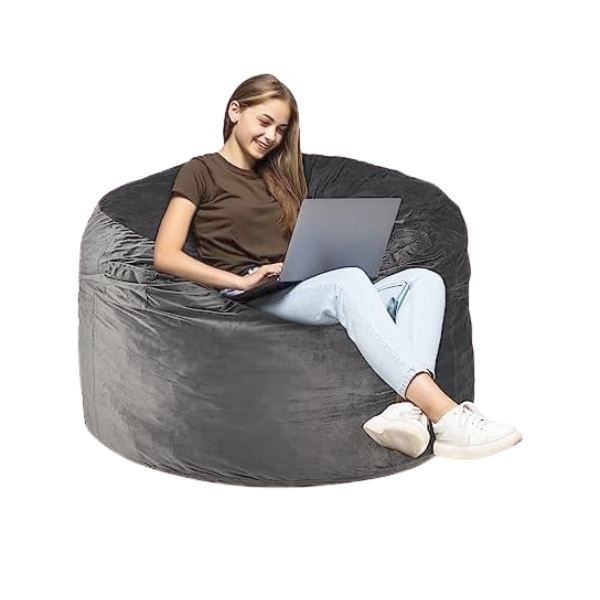 Black - Medium Memory Foam Bean Bag Chair - 36" | MFVCanada.com | Munro Industries