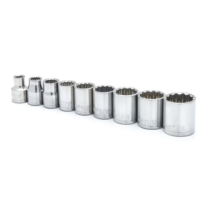 Crescent Socket Set,9Pc,3/8" Drive,12Pt,Sae - CRE-Csas4N | GarageAndFab.com