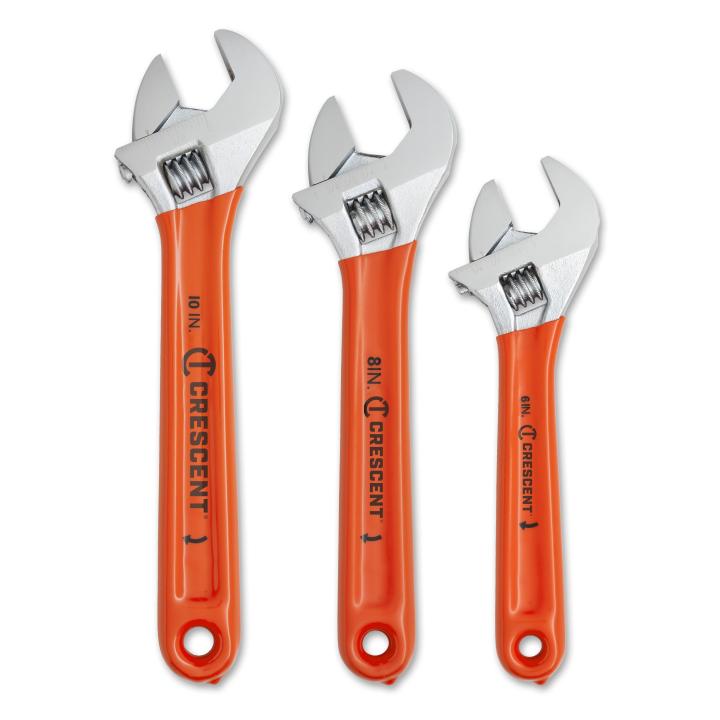 Crescent Wrench Set,Adjustableustable,6",8",10",Chrome,Cush Grp - CRE-AC26810Cv | GarageAndFab.com
