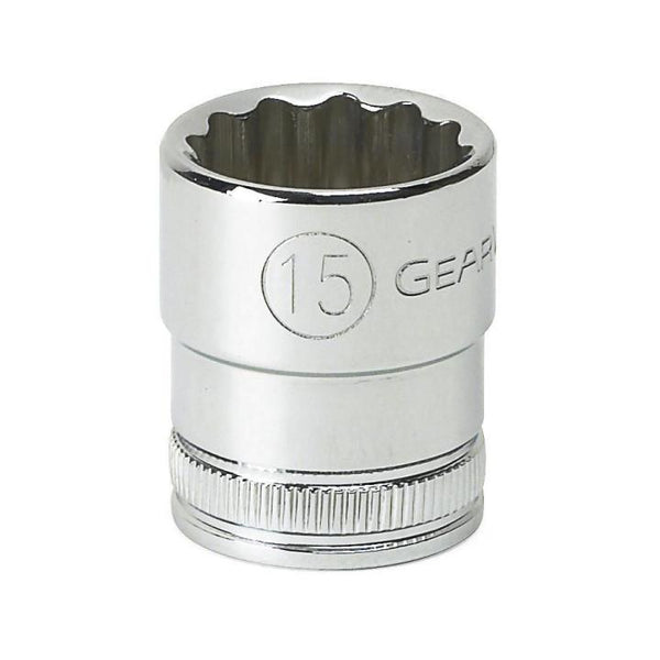 GearWrench Socket Std 3/8 DR 12PT 15MM - GWR-80491 | GarageAndFab.com