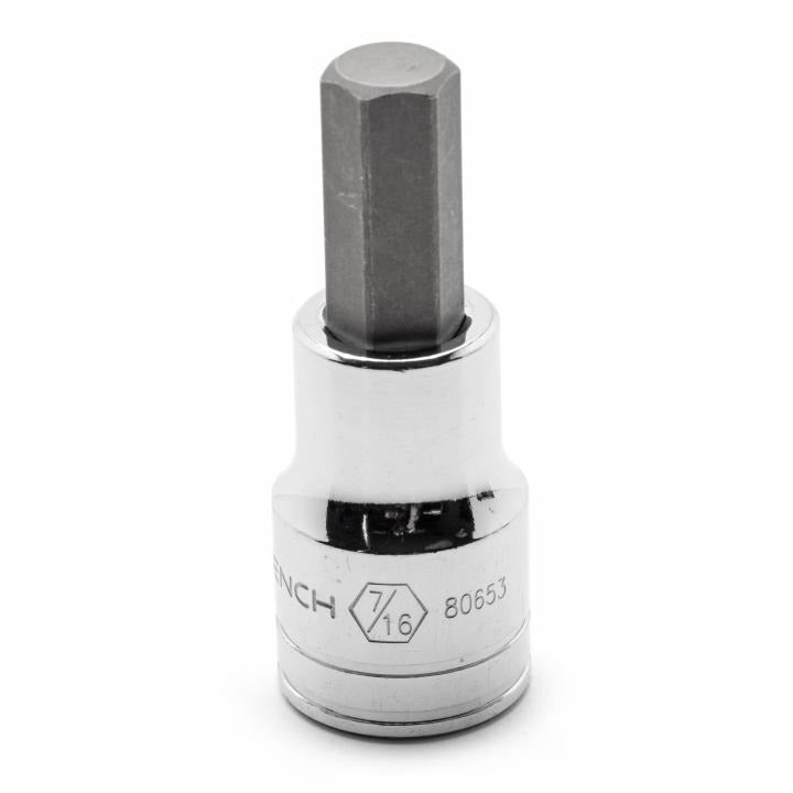 GearWrench Socket Hex Bit 1/2DR 7/16 - 80653 - GWR-80653 | GarageAndFab.com