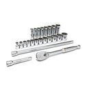 GearWrench Set Socket Std/Deep Sae 1/2DR 6 & 12PT 23Pc - GWR-80707 | GarageAndFab.com