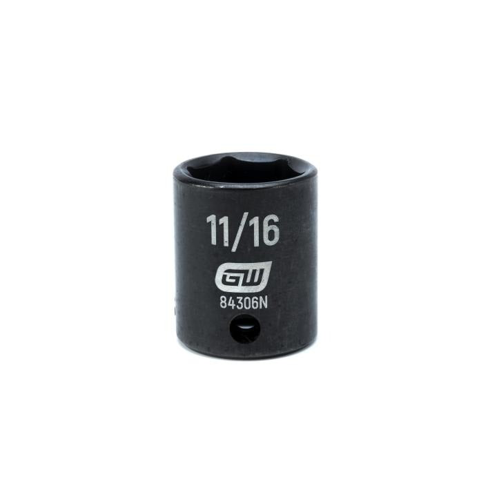 GearWrench 3/8"Drive 11/16" Standard Impact Socket - GWR-84306N | GarageAndFab.com