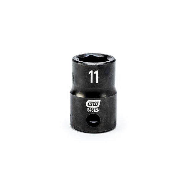 GearWrench 3/8"Drive 11MM Standard Impact Socket - GWR-84312N | GarageAndFab.com