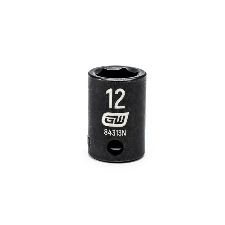 GearWrench 3/8"Drive 12MM Standard Impact Socket - GWR-84313N | GarageAndFab.com