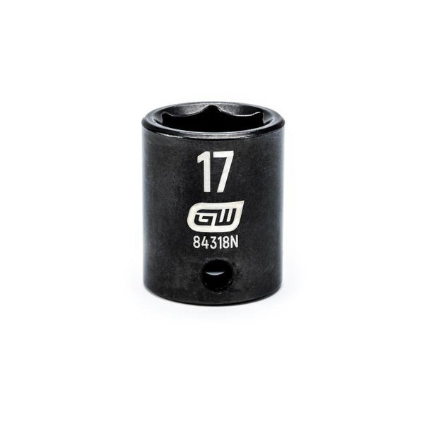 GearWrench 3/8"Drive 17MM Standard Impact Socket - GWR-84318N | GarageAndFab.com