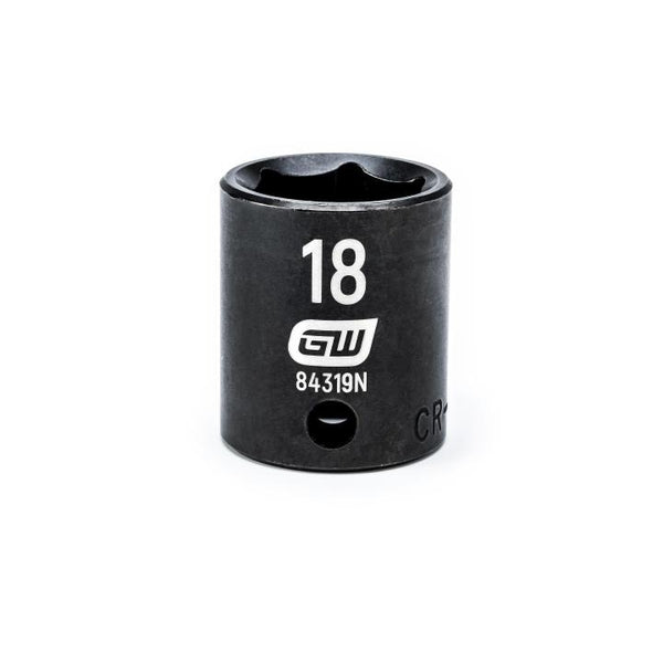 GearWrench 3/8"Drive 18MM Standard Impact Socket - GWR-84319N | GarageAndFab.com