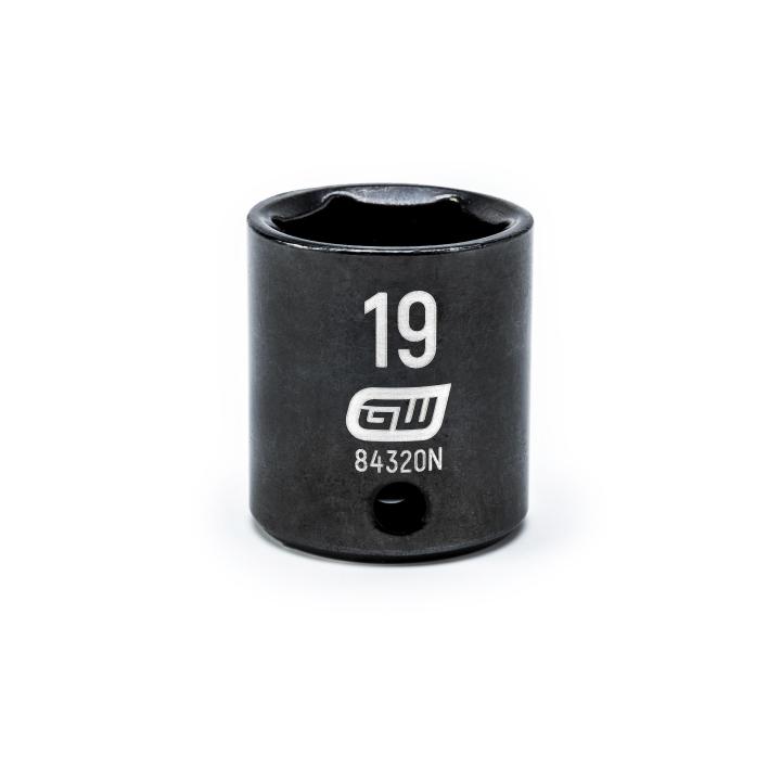 GearWrench 3/8"Drive 19MM Standard Impact Socket - GWR-84320N | GarageAndFab.com