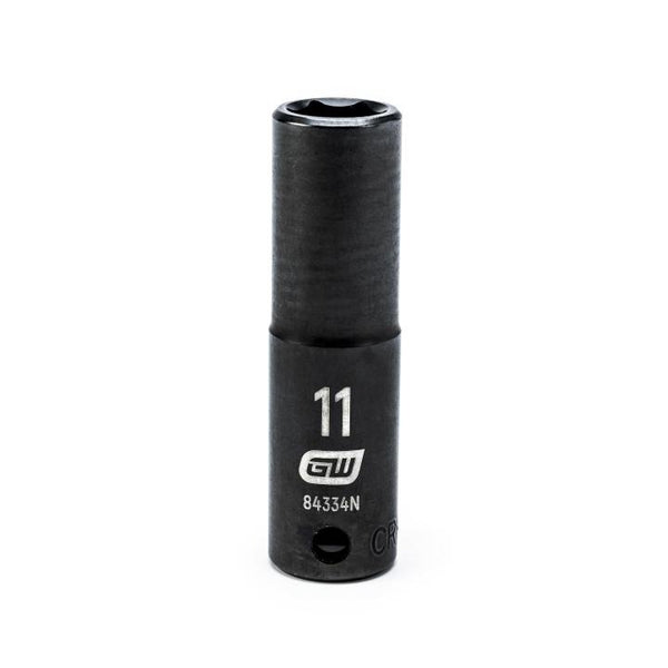 GearWrench 3/8"Drive 11MM Deep Impact Socket - GWR-84334N | GarageAndFab.com