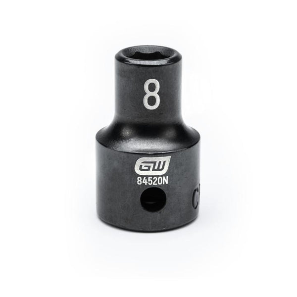 GearWrench 1/2"Drive 8MM Standard Impact Socket - GWR-84520N | GarageAndFab.com