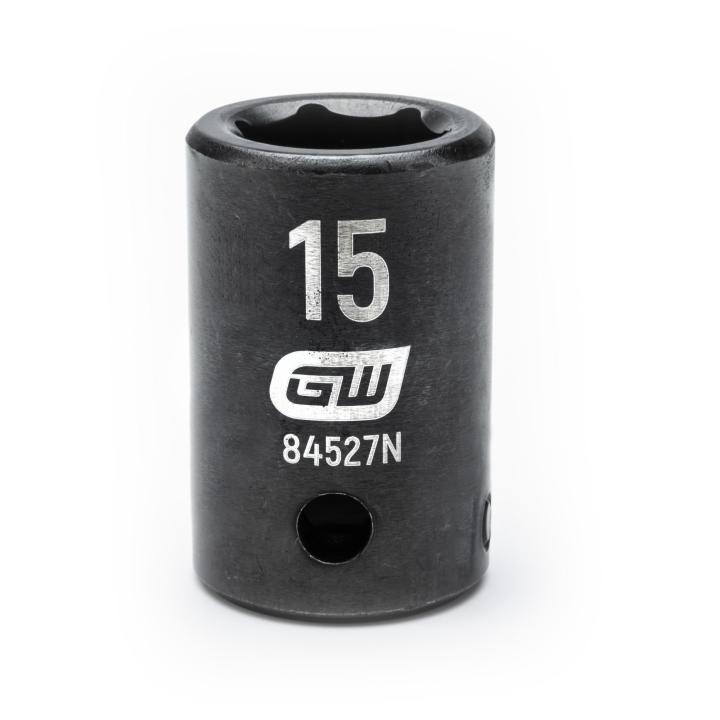 GearWrench 1/2"Drive 15MM Standard Impact Socket - GWR-84527N | GarageAndFab.com