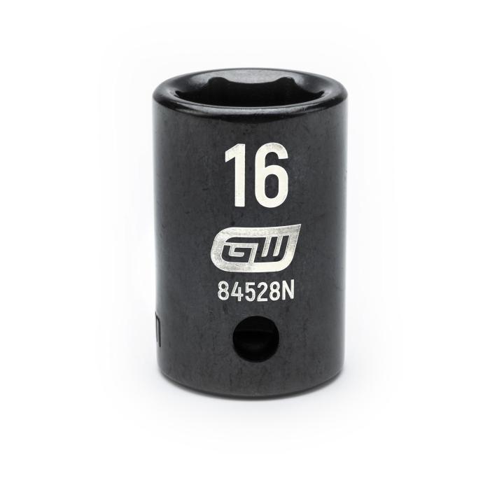 GearWrench 1/2"Drive 16MM Standard Impact Socket - GWR-84528N | GarageAndFab.com